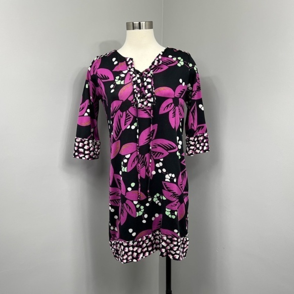 DVF Black Floral Silk‎ Tunic